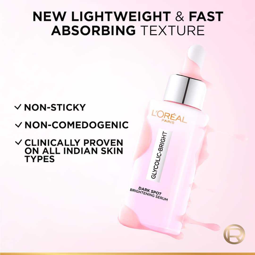 L'Oreal  Paris Glycolic Bright Dark Spot Serum 8% Glycolic Acid – 15ml9