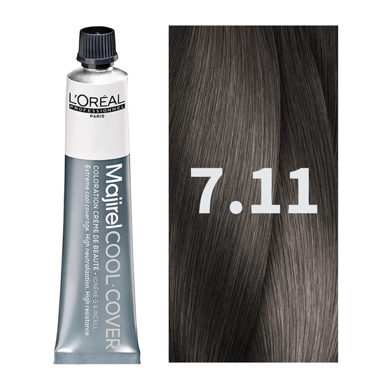 L'Oreal Professionnel Paris Majirel - Cool Cover 7.11 (Deep Ash Blonde) Hair Color, 49.5 g Indicrest Buy at Indicrest
