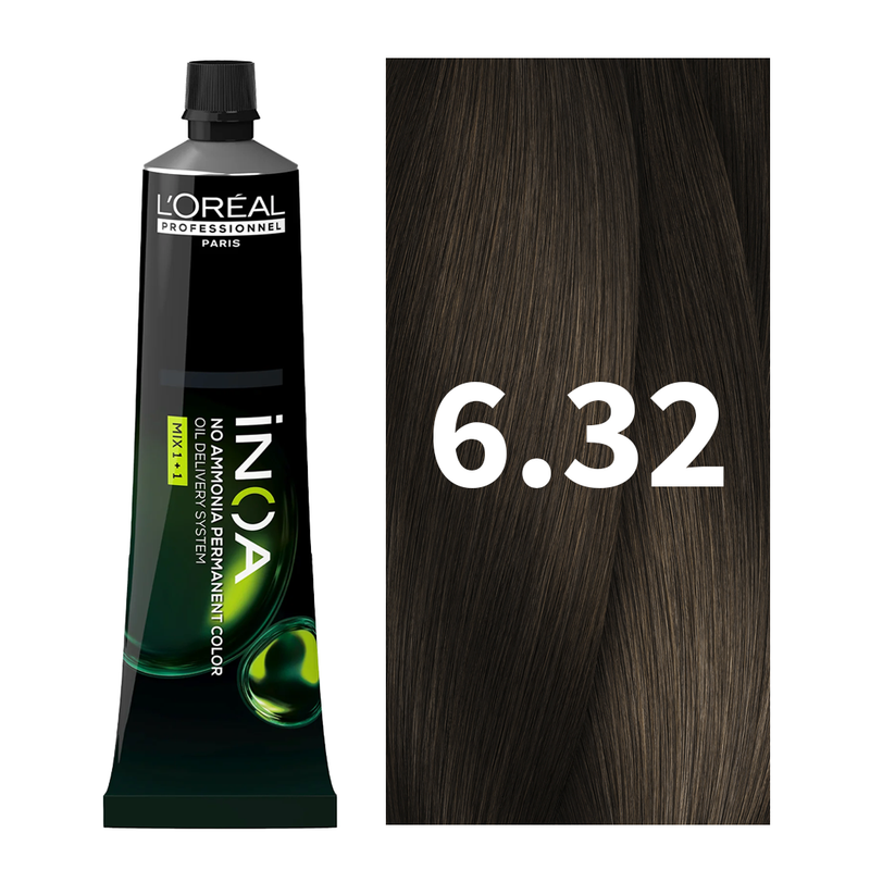 L'Oreal Professionnel Paris iNOA – 6.32 (Dark Golden Iridescent Brown) Ammonia-Free Hair Color, 60g Buy at Indicrest