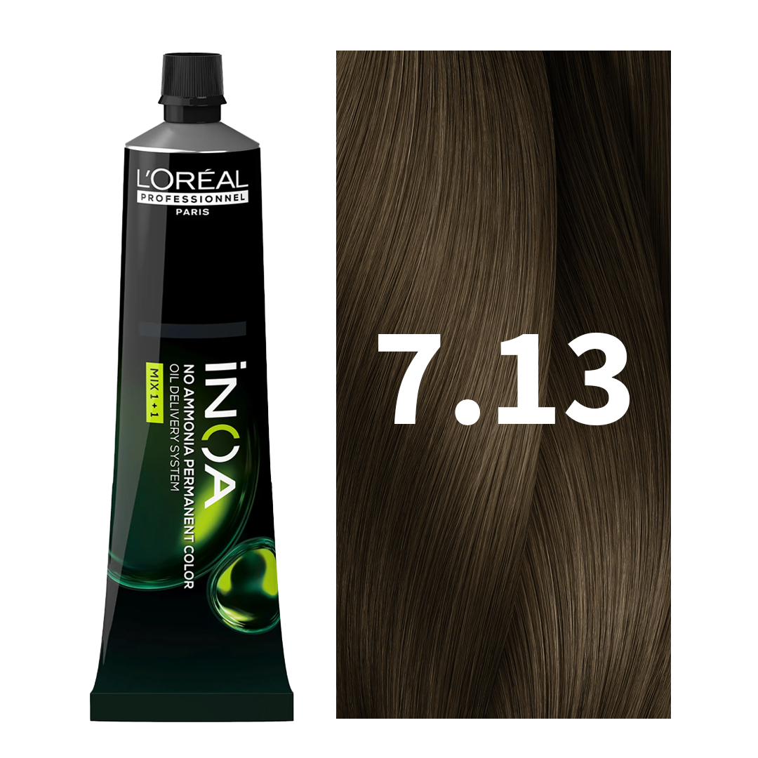 L'Oreal Professionnel Paris iNOA – 7.13 (Ash Golden Blonde) Ammonia-Free Hair Color, 60g at Indicrest Buy at Indicrest