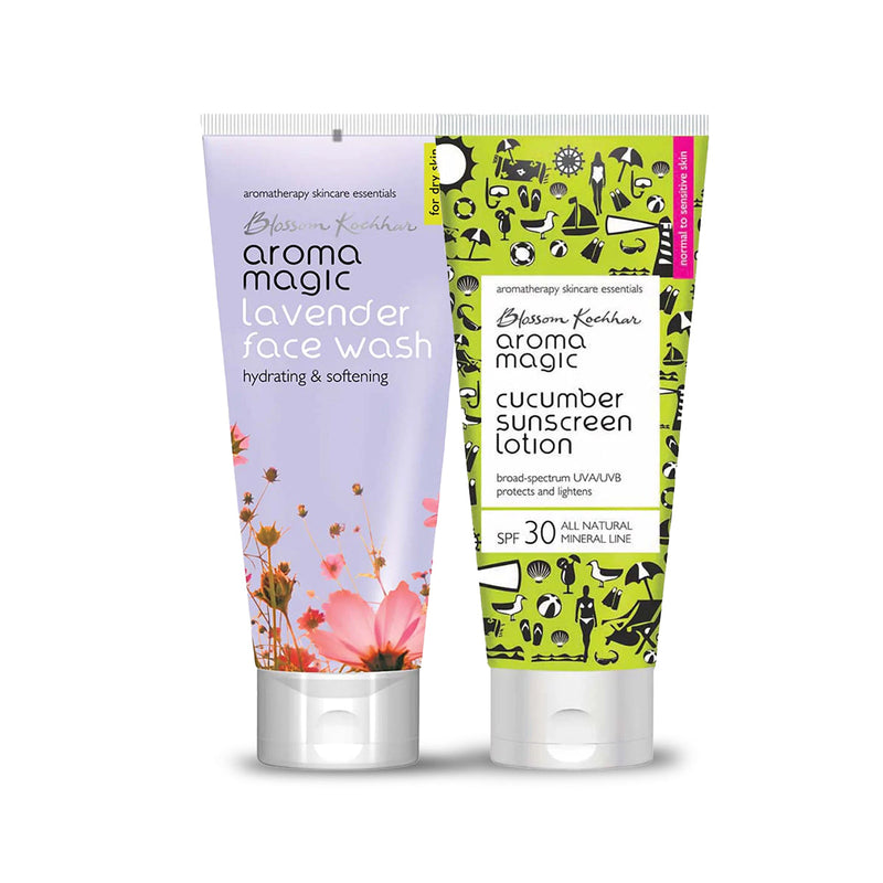 Aroma Magic Lavender Face Wash with Cucumber Sunscreen Lotion, Face Wash 100ml + Cucumber Sunscreen Lotion 100ml - Buy from Indicrest