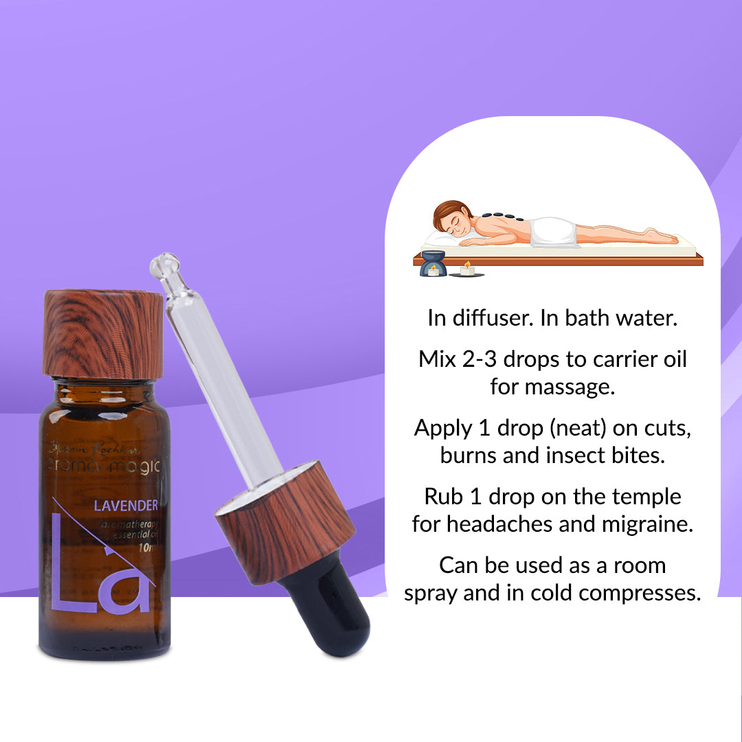 Aroma Magic Lavender Essential Oil - Calm, Heal & Soothe Pain, 10ml - Image 4 - Buy from Indicrest
