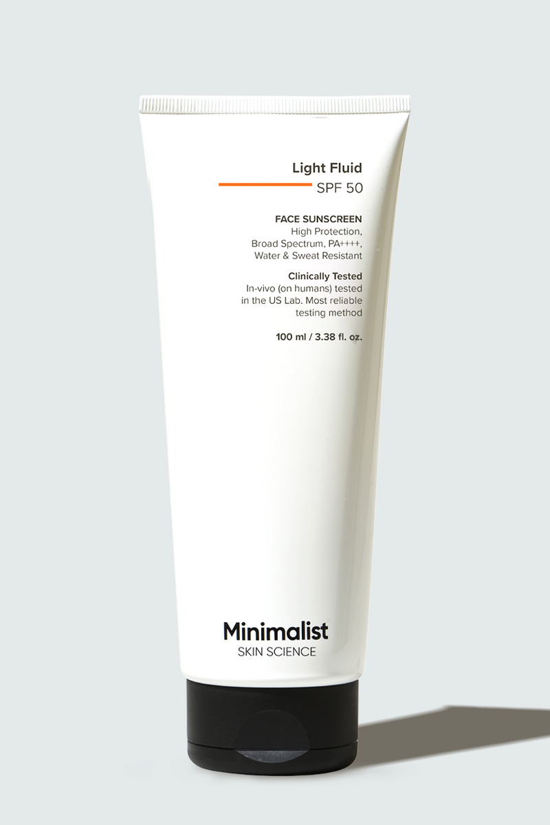 Minimalist Light Fluid SPF 50 Sunscreen For Broad Spectrum SPF 50, PA++++, 100ml - Buy from Indicrest