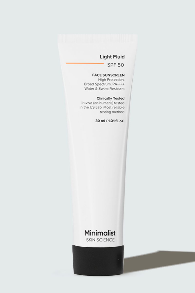 Minimalist Light Fluid SPF 50 Sunscreen For Broad Spectrum SPF 50, PA++++, 30ml - Buy from Indicrest