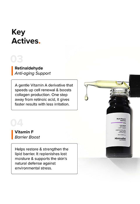 Minimalist Multi Repair Actives 15% Face Serum For Brightens &amp; firms skin, repairs barrier, 10ml - Image 5 - Buy from Indicrest