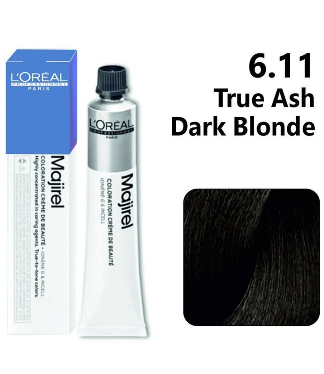 Loreal Professional Majirel Hair Color 6.11 (Dark Deep Ash Blonde) - Mix 1:1.5 - (49.5g) - Indicrest