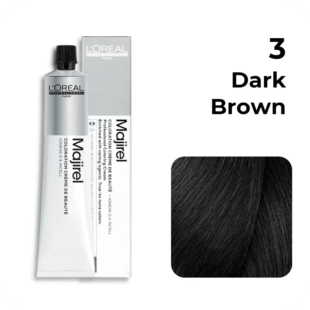 L'Oreal  Professionnel Paris - Majirel - 3 (DarkBrown) - Mix 1:1.5 - (49.5g) - Indicrest
