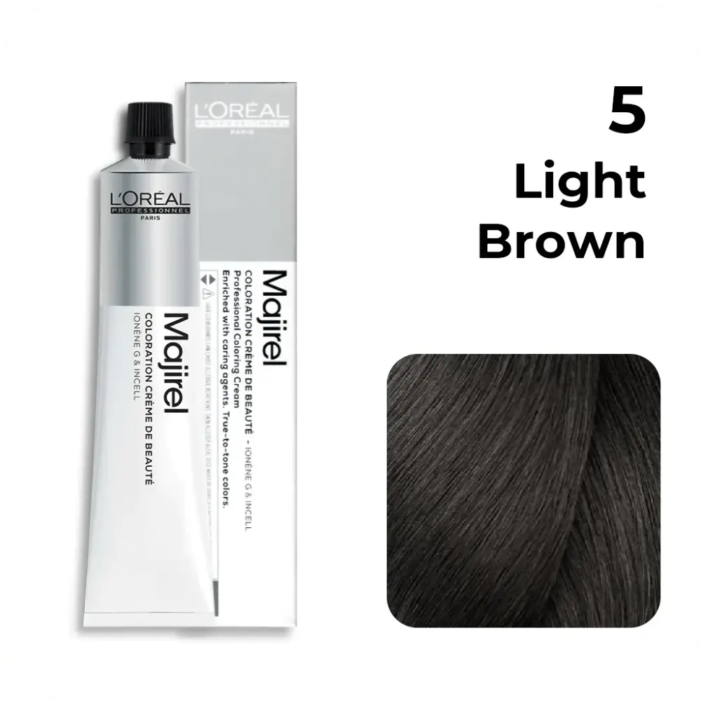 L'Oreal  Professionnel Paris - Majirel - 5 (Light Brown) - Mix 1:1.5 - (49.5g) - Indicrest