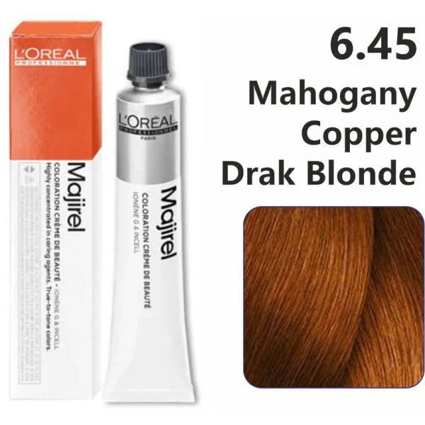 L'Oreal  Professionnel Paris - Majirel - 6.45 (Mahogany Copper Drak Blonde) - Mix 1:1.5 - (49.5g) - Indicrest