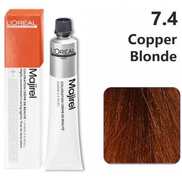L'Oreal  Professionnel Paris - Majirel - 7.40 (Copper Blonde) - Mix 1:1.5 - (49.5g) - Indicrest