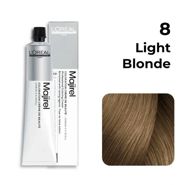 L'Oreal  Professionnel Paris - Majirel - 8 (Light Blonde) - Mix 1:1.5 - (49.5g) - Indicrest