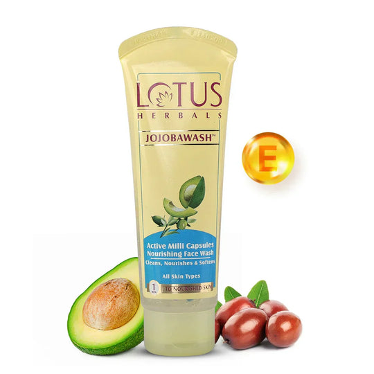 Lotus Herbals Jojobawash Active Milli Capsules Nourishing Face Wash (80g) - Indicrest Buy at Indicrest