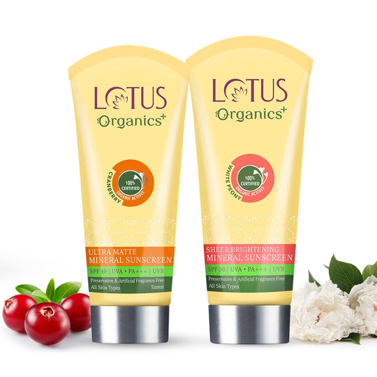 Lotus Herbals Organics+ Mineral Sunscreen: SPF 40 + SPF 50, SPF40 100g + SPF50 100g