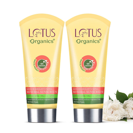 Lotus Herbals Organics+ Mineral Sunscreen: SPF 50 + SPF 50, 100g + 100g