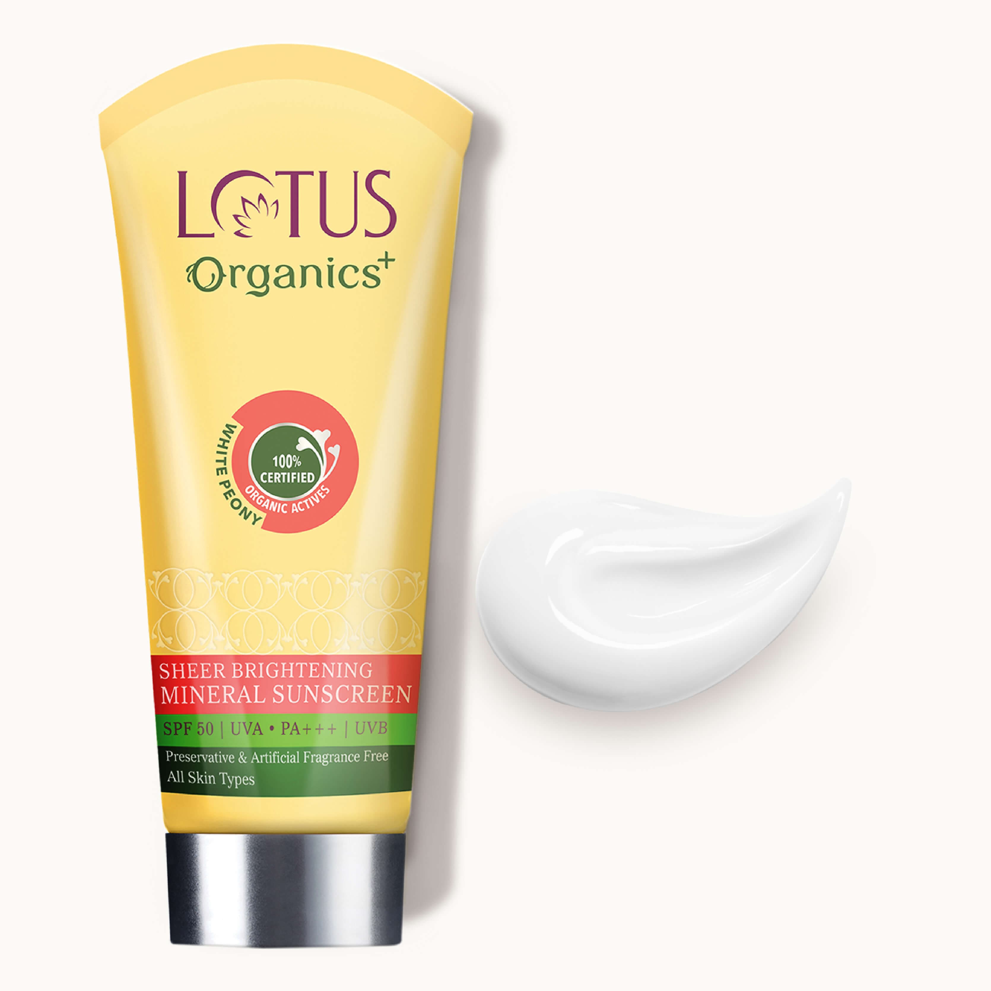 Lotus Herbals Sheer Brightening Mineral Sunscreen - 50g, 50g