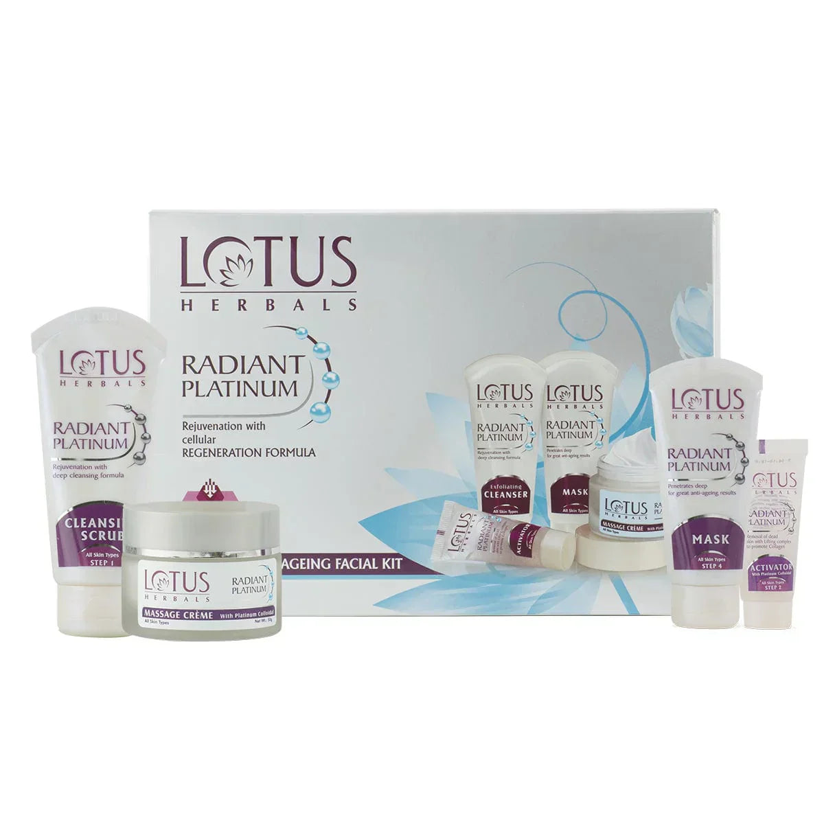 Lotus Herbals Radiant Platinum Anti-Ageing Facial Kit, (170 g) - Indicrest