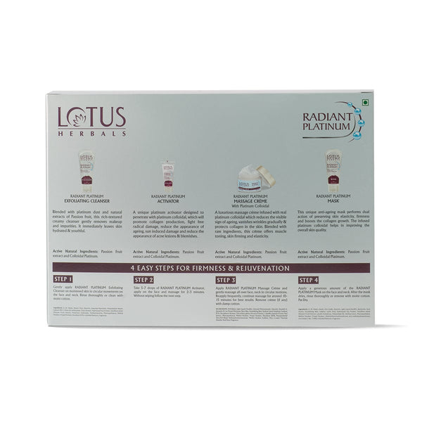 Lotus Herbals Radiant Platinum Cellular Anti-Ageing Salon Grade Facial Kit, 200g