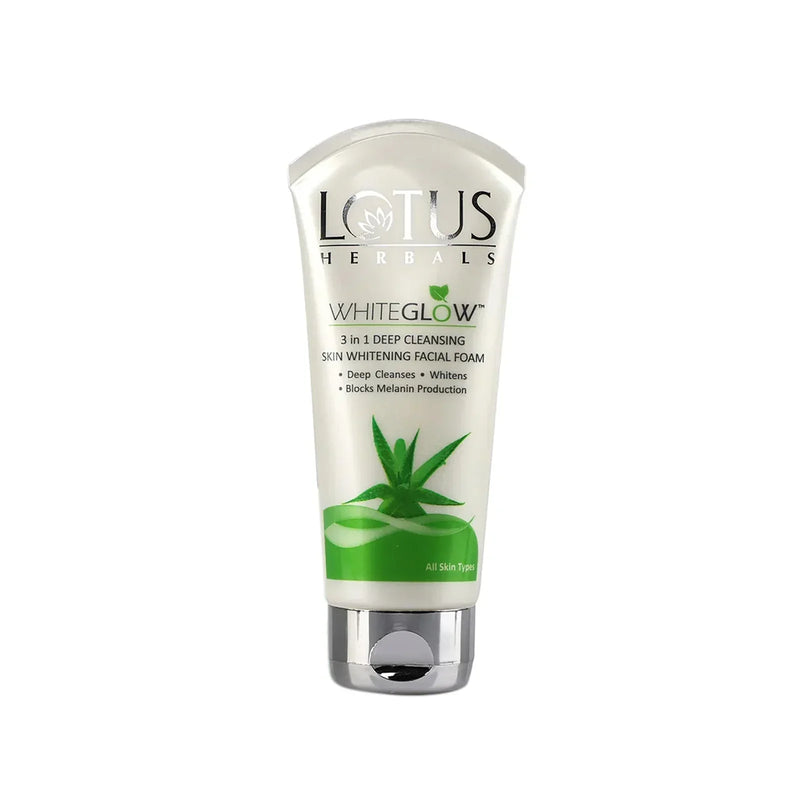 Lotus Herbals WhiteGlow 3-In-1 Deep Cleansing Skin Whitening Facial Foam (50g) - Indicrest Buy at Indicrest