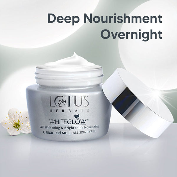 Lotus Herbals WhiteGlow Skin Brightening & Nourishing Night Cream, 60g