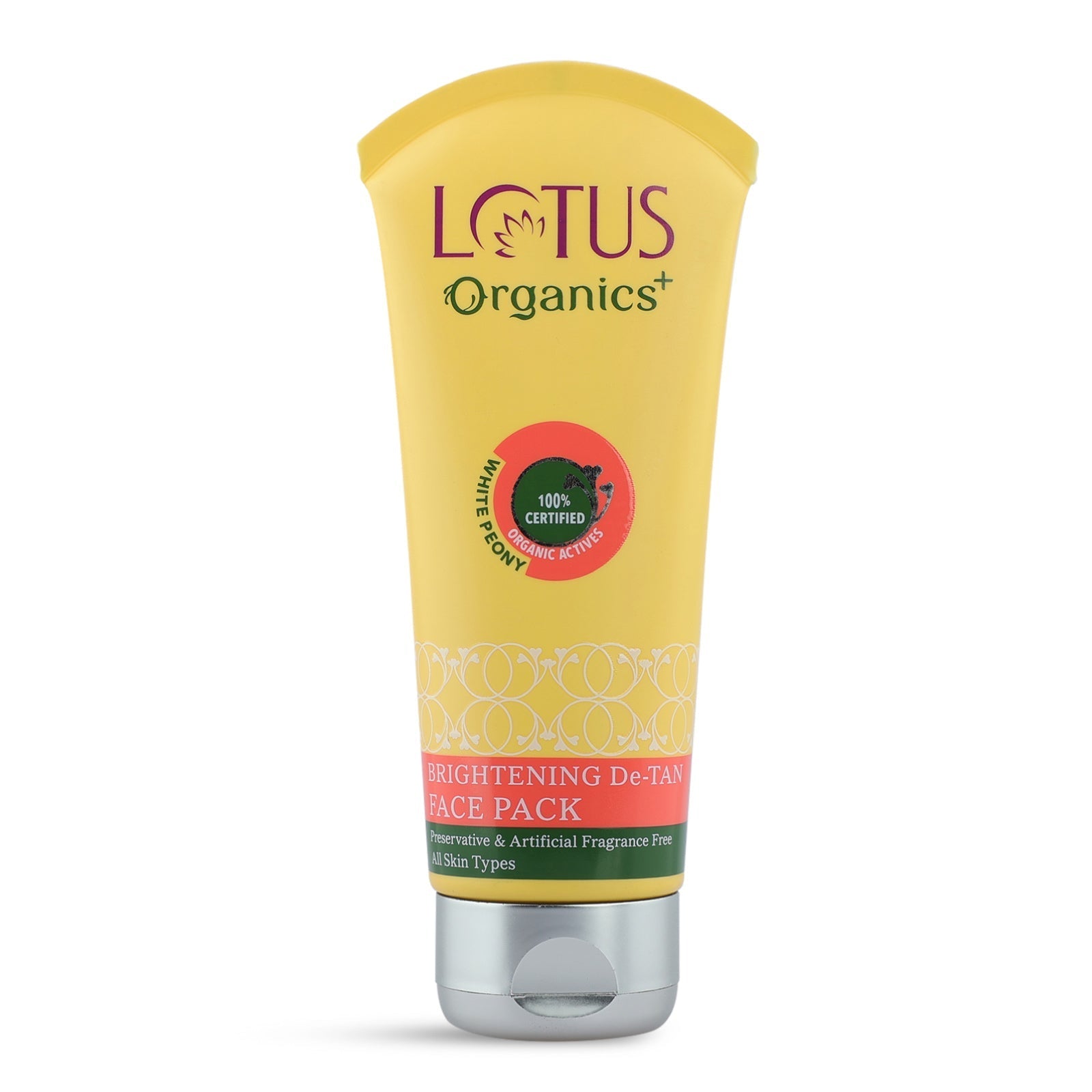 Lotus Herbals Organics+ Brightening De-tan Kit + Free sunscreen, 100g + 100g + 100g