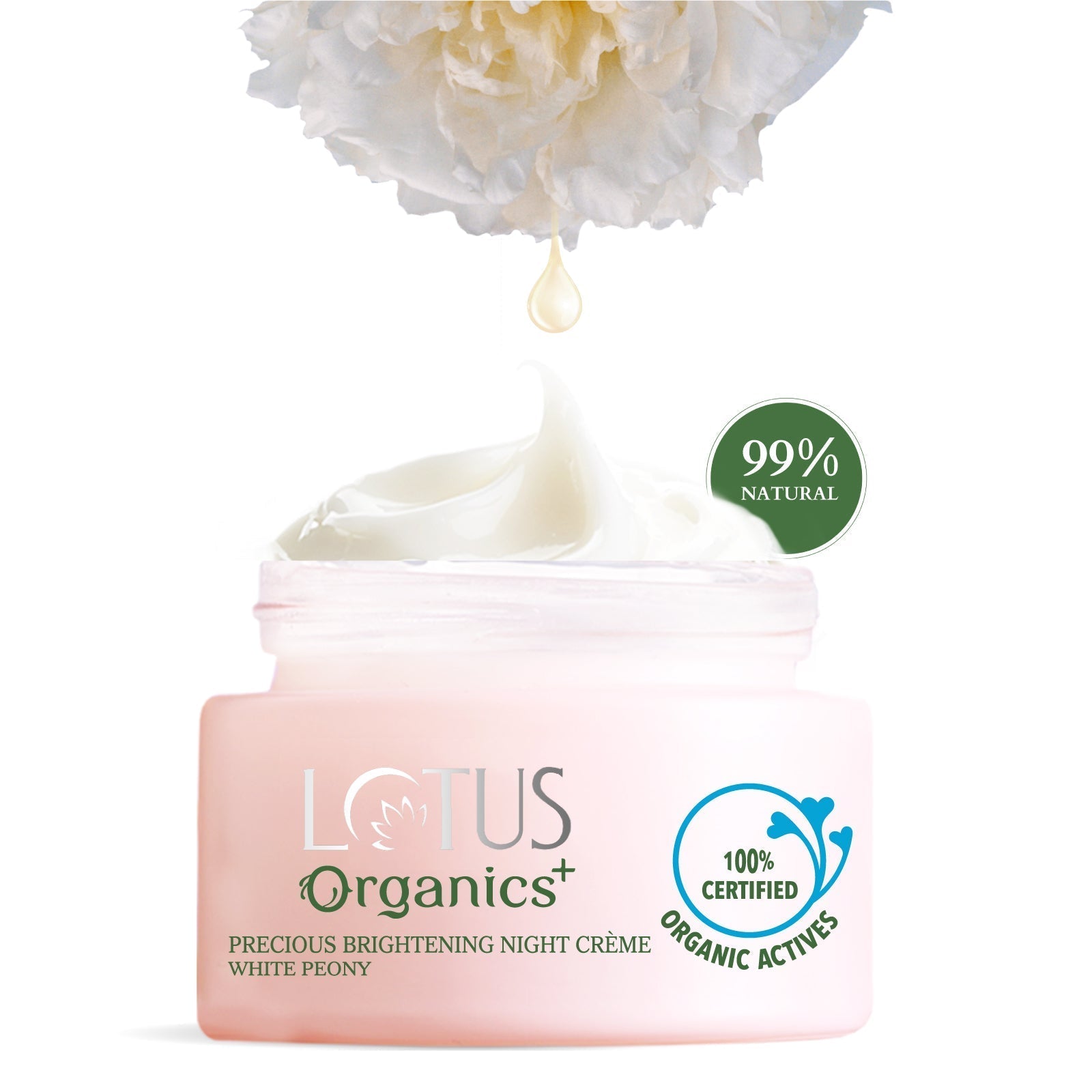 Lotus Organics+ Precious Brightening Night Creme White Peony, 30g – Hydrate & Revitalize Skin