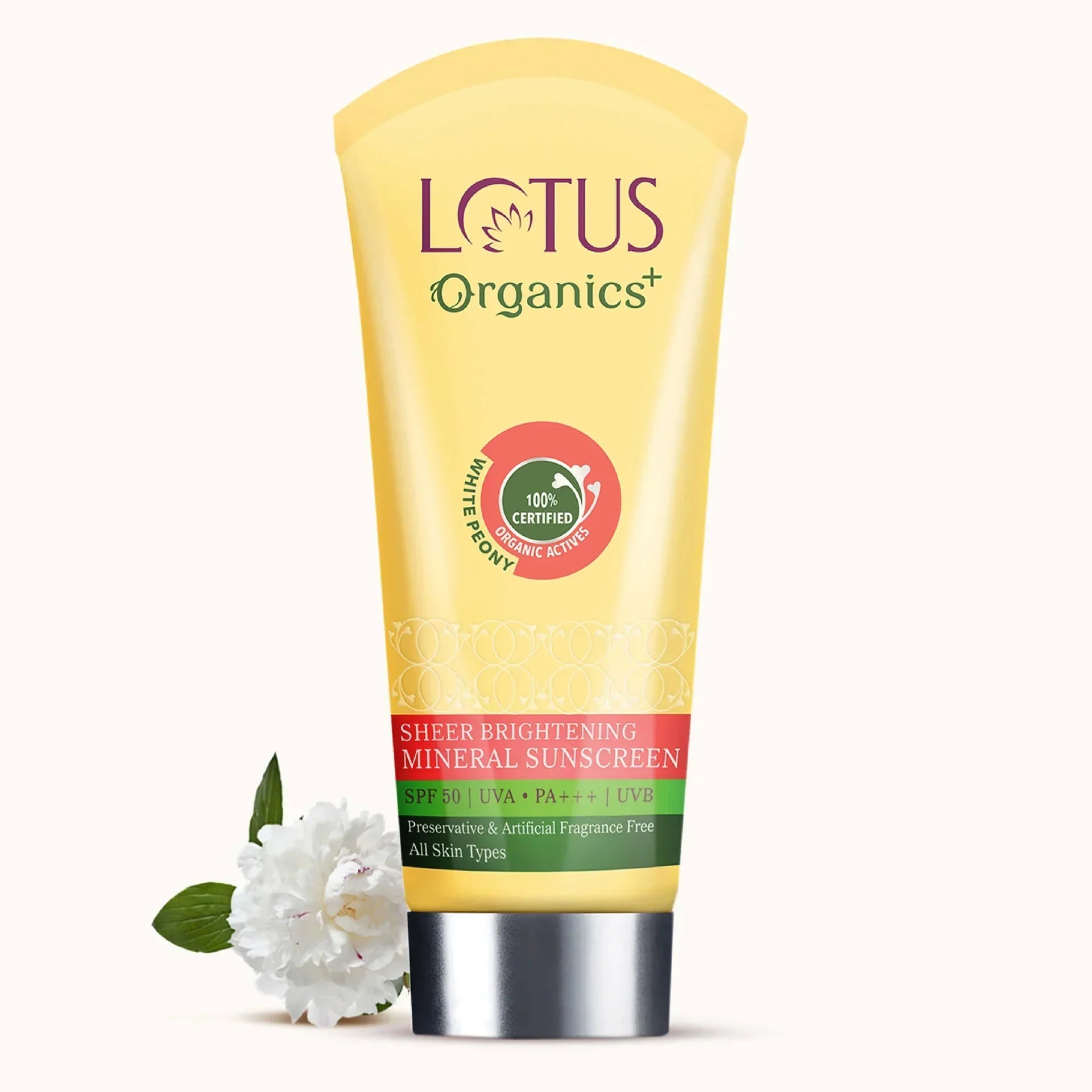 LOTUS ORG Sheer Brightening Mineral Sunscreen SPF50 50g - Indicrest