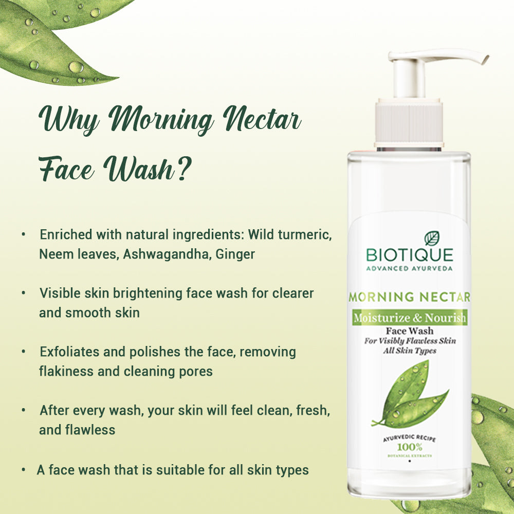 Biotique Morning Nectar Moisturize & Nourish Face Wash, 200ml - Image 5 - Buy from Indicrest