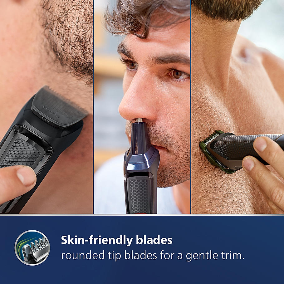 Philips India's No.1 Men's Trimmer- | 9 in 1 Face, Nose and Body , Effortless Grooming at Home , Self Sharpening Stainless Steel Blades , No Oil Needed , 3 year warranty , 60 min runtime, MG3710/65