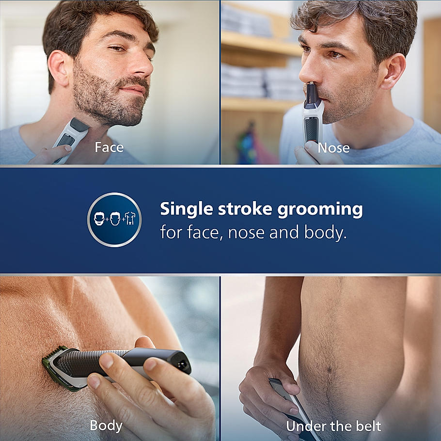 Philips India's No.1 Men's Trimmer- | 7 in 1 Pro Kit Face, Body & Private Part, MG3721/65