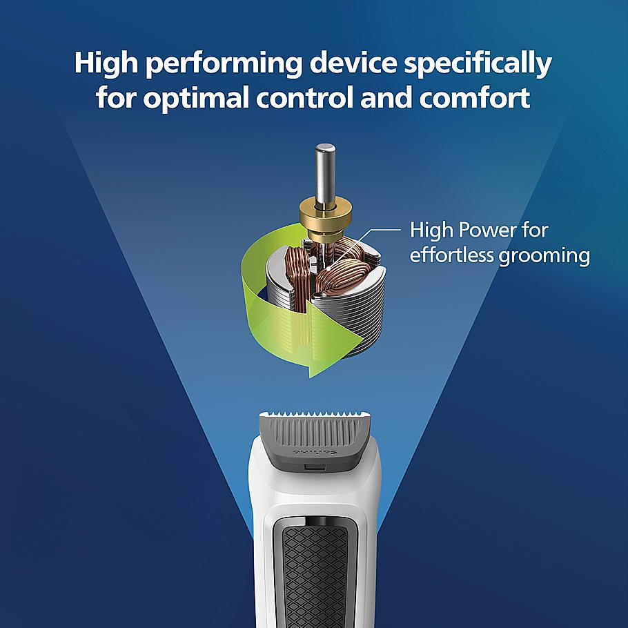 Philips India's No.1 Men's Trimmer- | 7 in 1 Pro Kit Face, Body & Private Part, MG3721/65