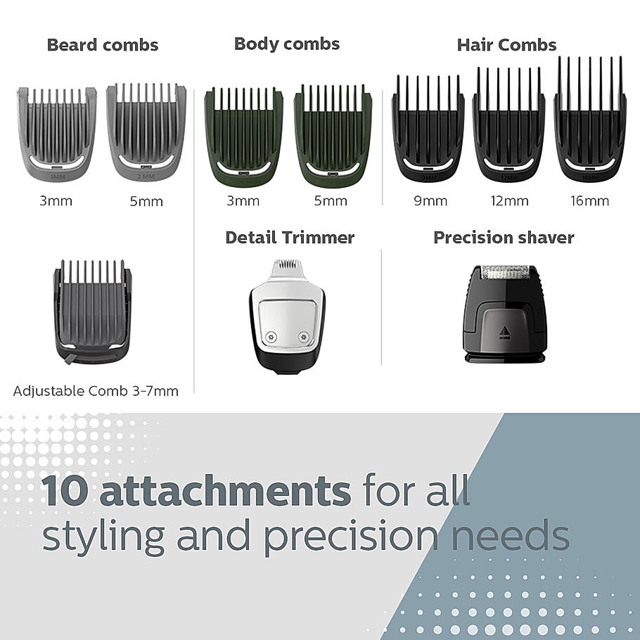 Philips All in One Trimmer - | 11 in 1 for Face, Head and Body | 75 Mins Run Time with Quick Charge | MG3760/33