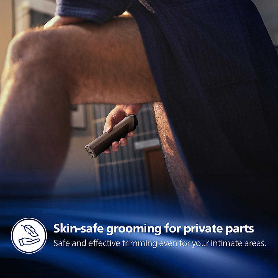 Philips Body Trimmer- for Men Skin Safe Grooming for Private Parts I 13 in 1 for Head To Toe Grooming , Twin Trim All Metal Steel Blades , 120 min Runtime , Beard Sense Technology MG5930/65