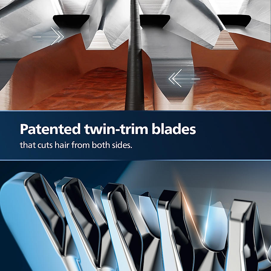 Philips India's No.1 Men's Trimmer- | Patented Twin Trim Blades I Precision Trimming, 13 in 1 Modern Man Kit Face, Body & Private Parts I 2+3 Year Extended Warranty I 120Min Runtime I 5 min Quick Charge MG7920/65