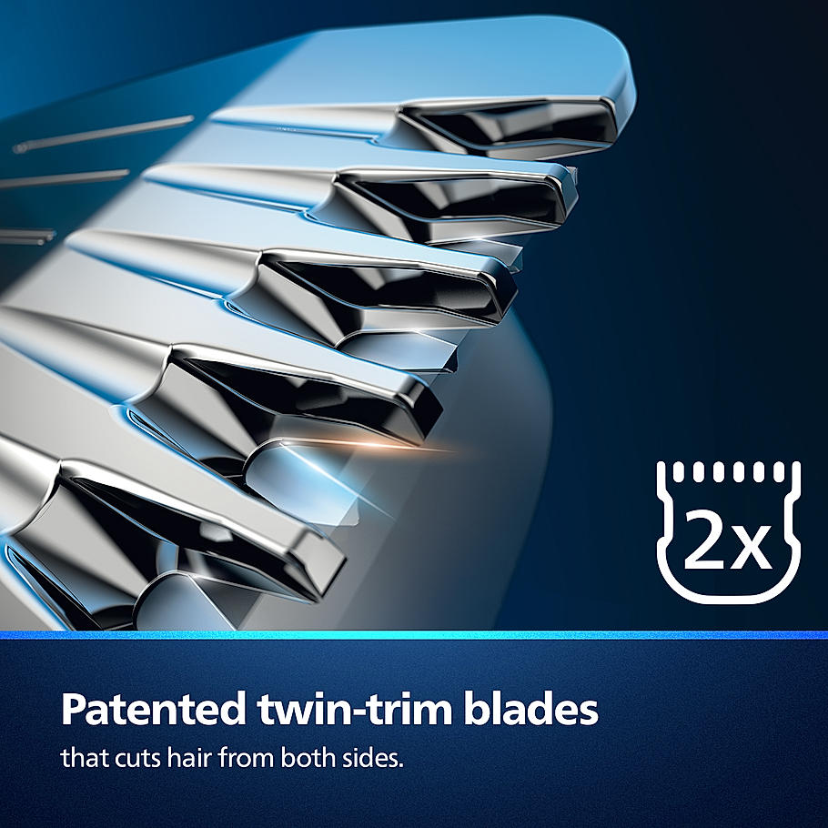 Philips India's No.1 Men's Trimmer- | Pro Beard Sense Technology|15 in 1 Pro Kit Face, Body & Private Parts | Premium All Metal Body I 2+3 Year Extended Warranty I 120min Runtime I 5min Quick Charge MG9551/65