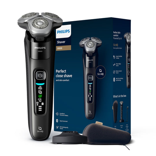 Philips Electric Shaver for Men | Wet&Dry Electric Shaver with SkinIQ | Triple Action Lift&Cut Technology | Dual SteelPrecision Blades | 360Â° Precision Flexing Head | Power Adapt Sensors | Triple Action Lift&Cut | X9000/10 Buy at Indicrest