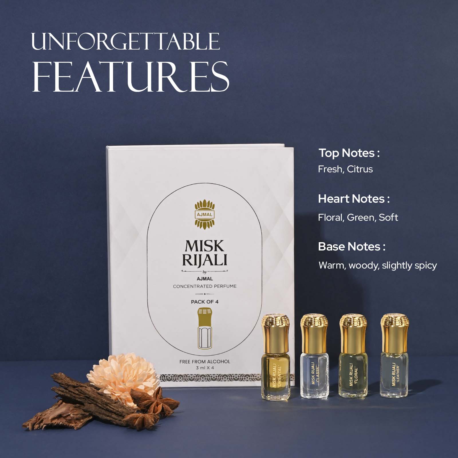 Misk Rijali Gift Set for Unisex Pack of 4 (3 ml each) - Image 3 - Buy from Indicrest