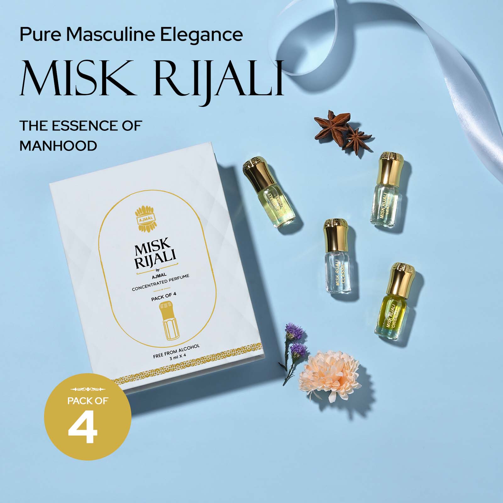 Misk Rijali Gift Set for Unisex Pack of 4 (3 ml each) - Image 5 - Buy from Indicrest