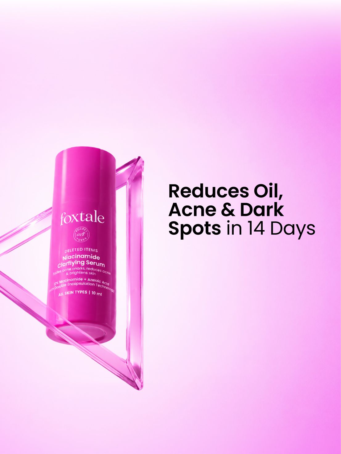 Foxtale 12% Niacinamide Clarifying Serum Controls oil, reduces acne, and fades dark spots in 14 days | 10 ml - Image 2 - Buy from Indicrest