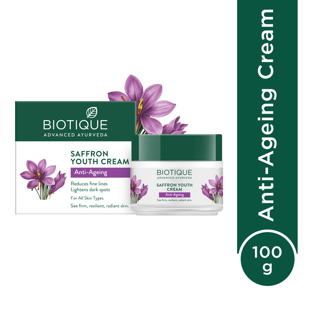 Biotique Saffron Youth Anti-Ageing Cream, 100g - Buy from Indicrest