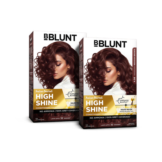 Bblunt High Shine Conditioning Hair Colour Pack of 3, Mahogany Reddish Brown Shade 4.56 Pack of 3 - Buy from Indicrest