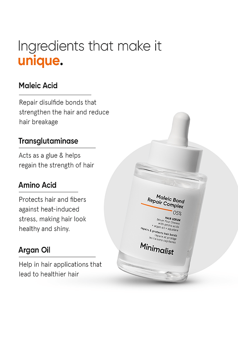 Minimalist Maleic Bond Repair Complex 5% Hair Serum For Repairs and protect hair bonds, 10ml - Image 5 - Buy from Indicrest