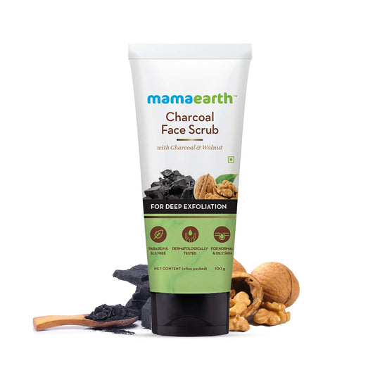 Mamaearth Charcoal Face Scrub, 100ml - Indicrest Buy at Indicrest