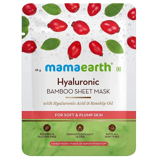 Mamaearth Hyaluronic Bamboo Sheet Mask, 25g - Indicrest