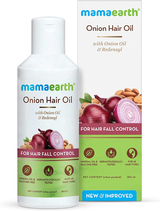 Mamaearth Onion Hair Oil for Hair Regrowth, 150ml - Indicrest Buy at Indicrest