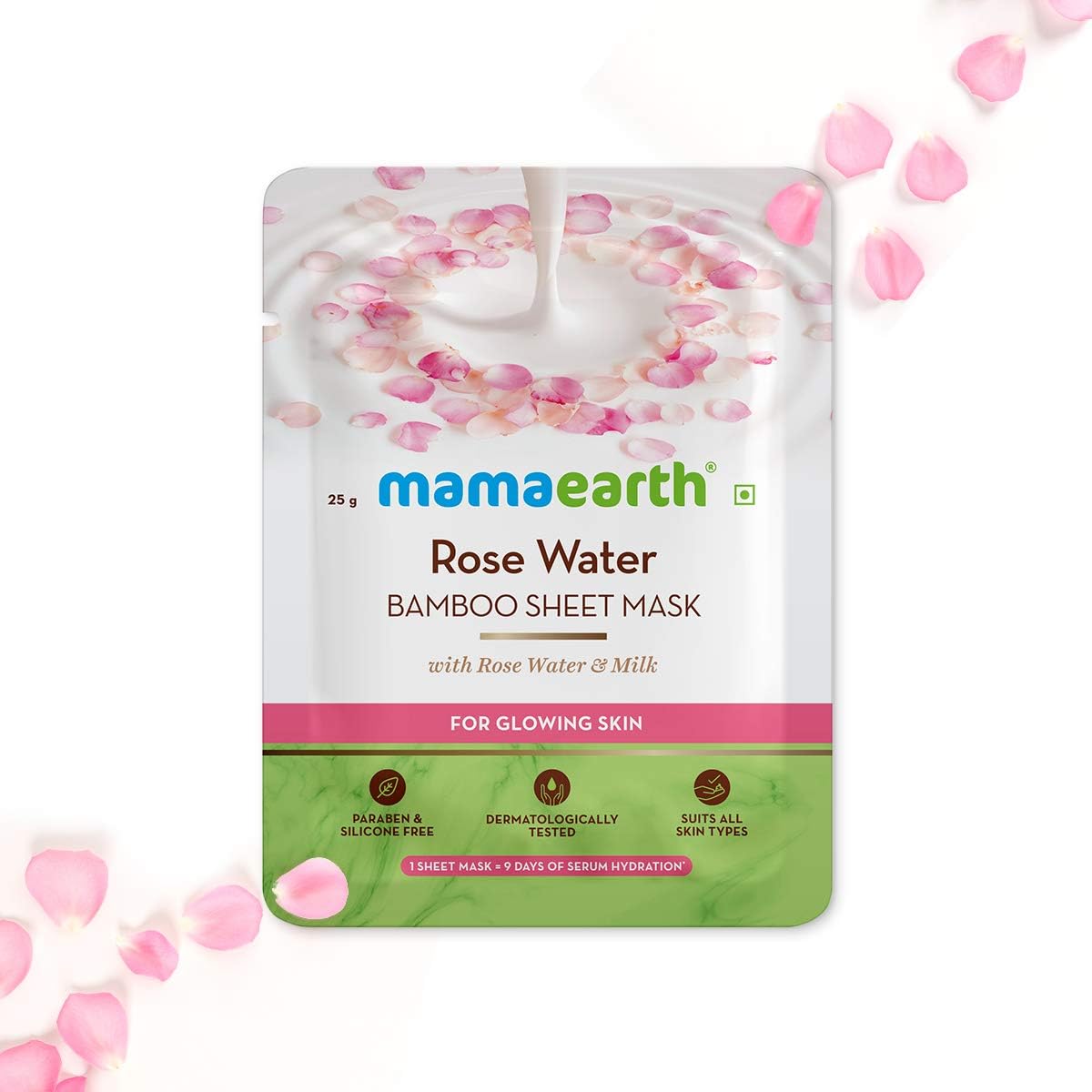 Mamaearth Rose Bamboo Sheet Mask, 25g - Indicrest