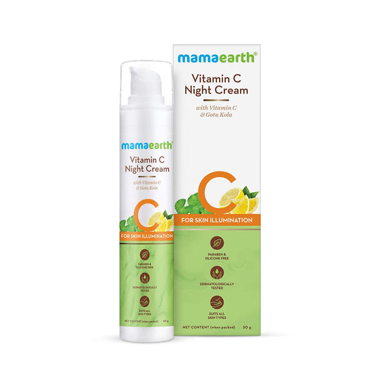 Mamaearth Vitamin C Night Cream, 50g - Indicrest Buy at Indicrest