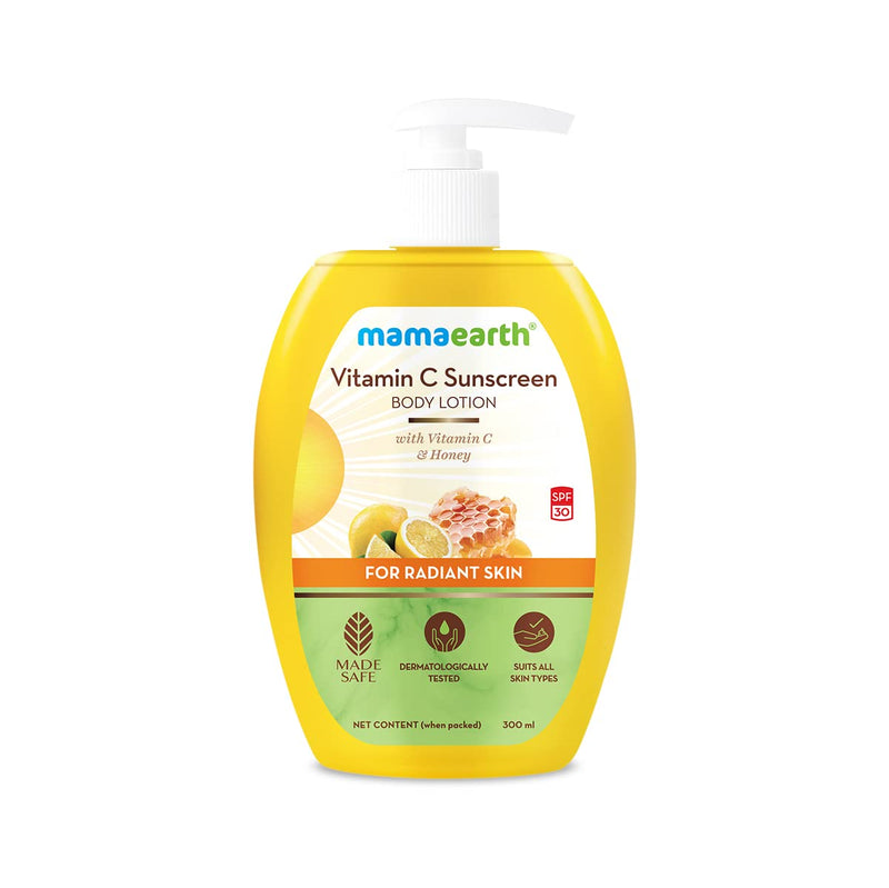 Mamaearth Vitamin C Sunscreen Body Lotion, 300ml - Indicrest Buy at Indicrest