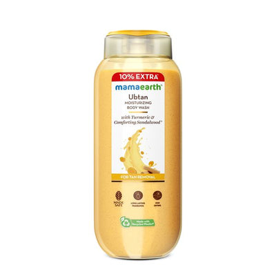 Mamaearth Ubtan Moisturizing Body Wash with Turmeric & Saffron for Tan Removal, 250ml + 25ml Extra