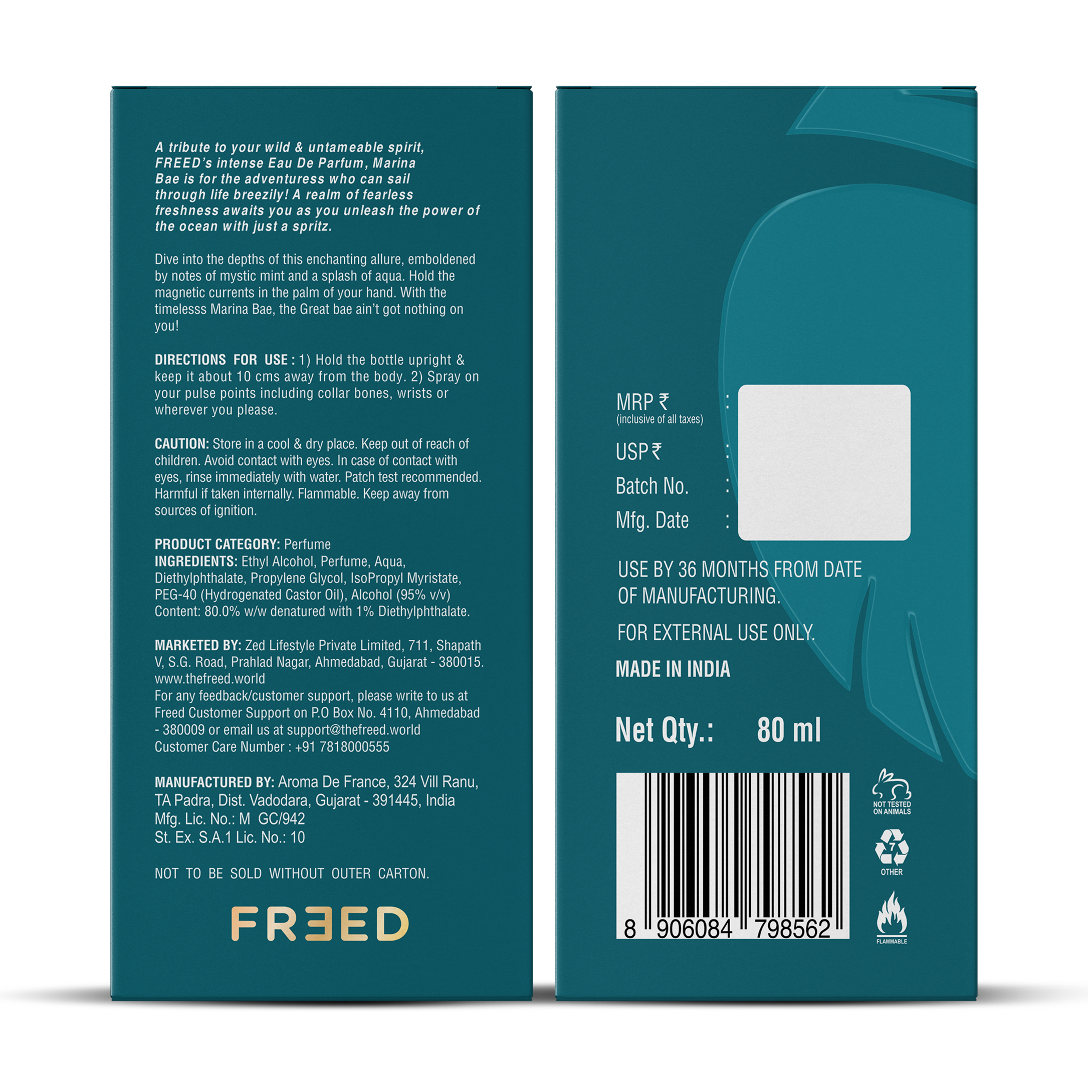 Beardo Freed Marina Bae Eau De Parfum Intense 80ml - Image 10 - Buy from Indicrest