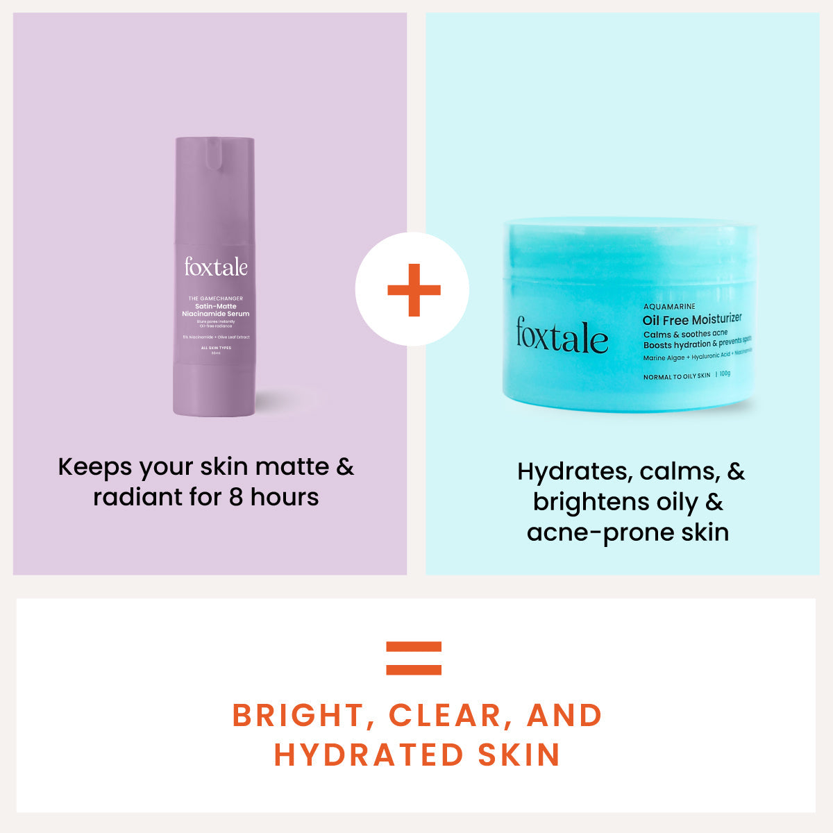Foxtale Oil Free Brightening Duo 5% Niacinamide Brightening Serum + Oil Free Moisturizer - Image 2 - Buy from Indicrest